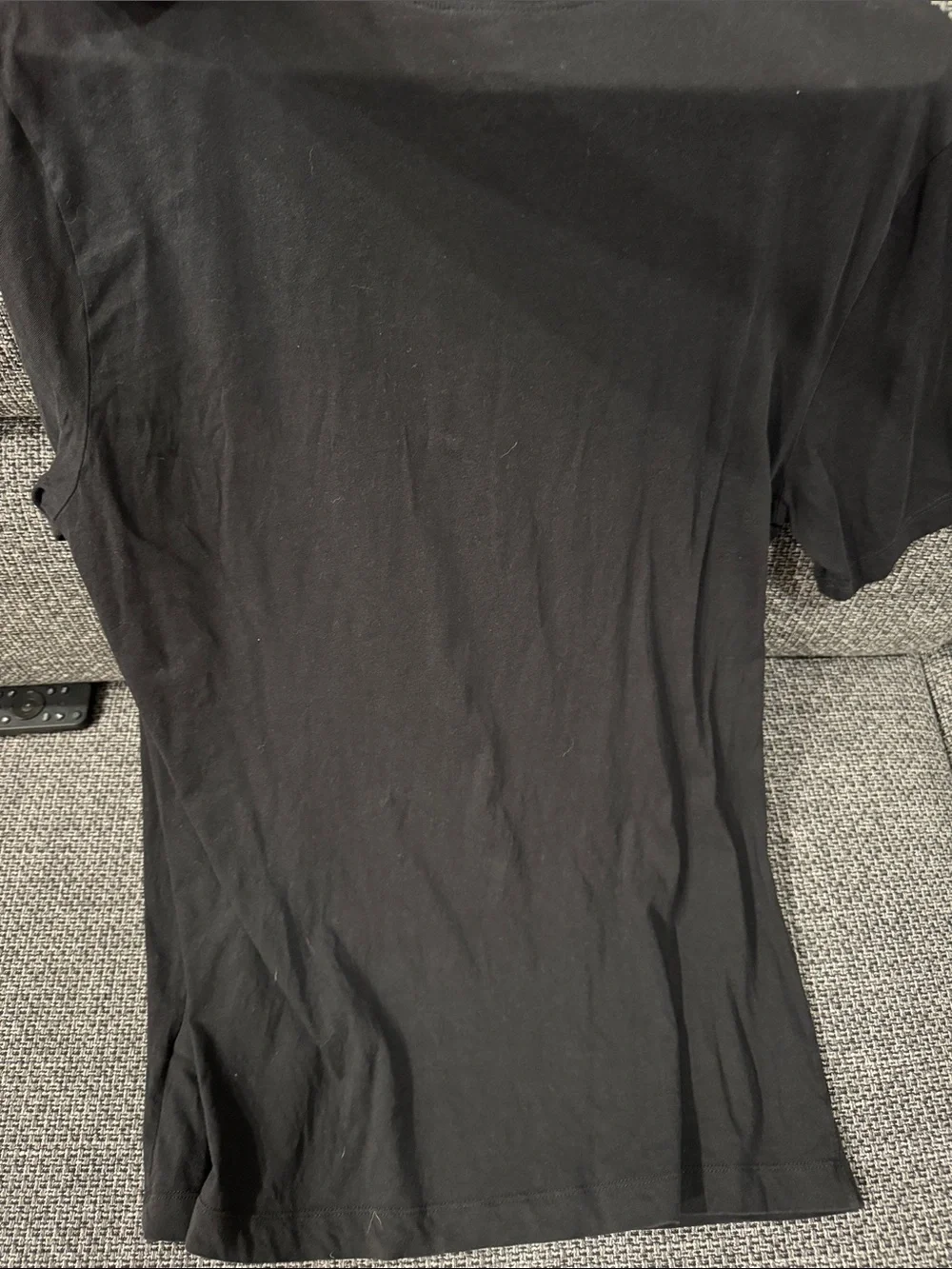 Nike Black Short-Sleeve Tee with White Swoosh Graphics